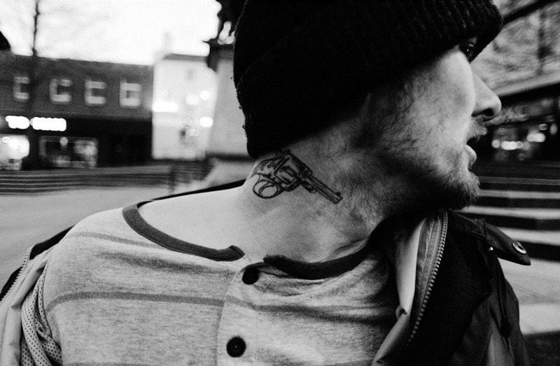 Tommo: “A regular at the Peoples’ Picnic stall shares his tattoos.”