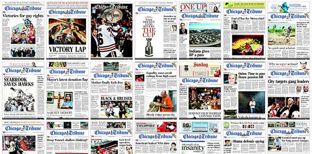 Chicago Tribune covers in recent weeks