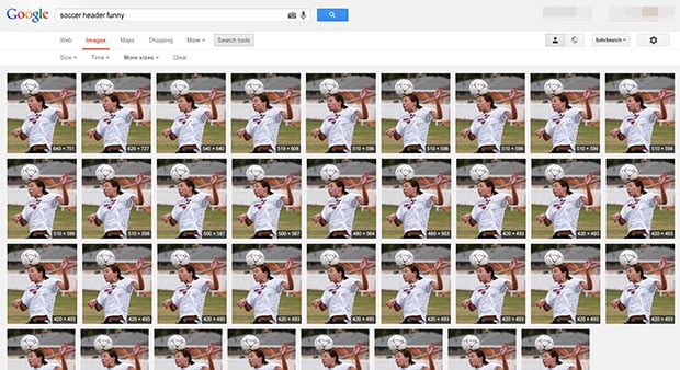 A Google Image Search result screenshot showing how the photo now appears across the Web