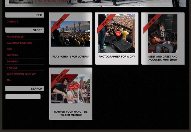 A screenshot of what the "VANS WARPED TOUR VIP" page
