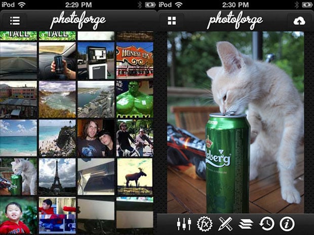 A screenshot of the Photoforge app by Ghostbird