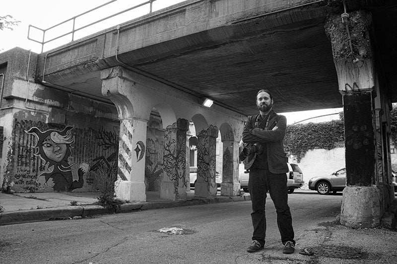 David, standing under a Bloomingdale Trail viaduct.