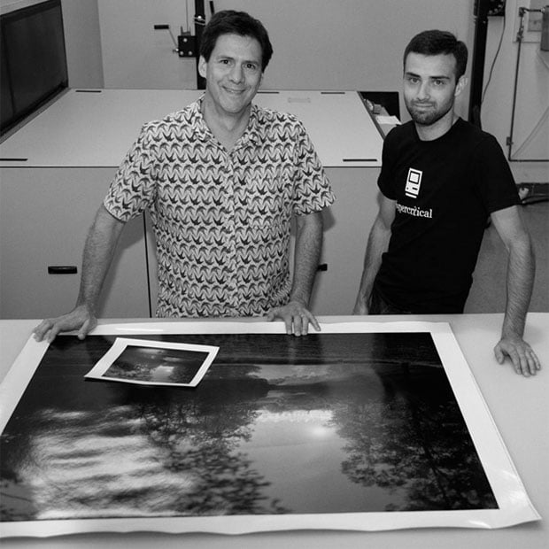 Digital Silver’s Eric Luden and Christopher Bowers with a True B&W print