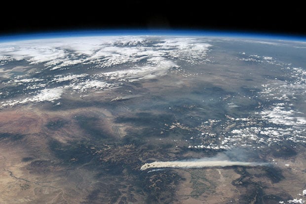 A NASA photo showing what the wildfires looked like from space