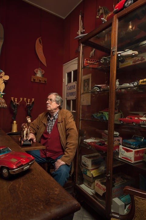Henri is a former real estate broker who sells old toys, which he calls "very emotional goods."