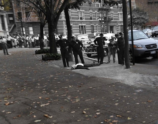 Detective Michael Dwyer seen here after he committed suicide on Sunday July 30, 1950 in Prospect Park.