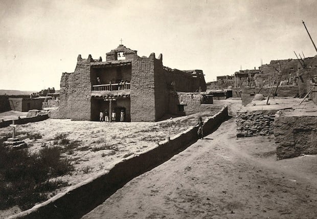 Old Mission Church, Zuni Pueblo, New Mexico. Taken in 1873.