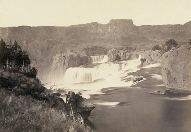 Shoshone Falls, near present-day Twin Falls, Idaho. Taken in 1868.