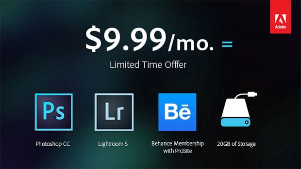 lightroom subscription price