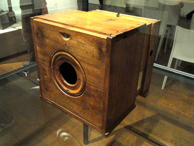 The actual camera used by Niépce to take his famous photo. Photo courtesy Musée Niécephore Niépce/Chalon-sur-Saône.