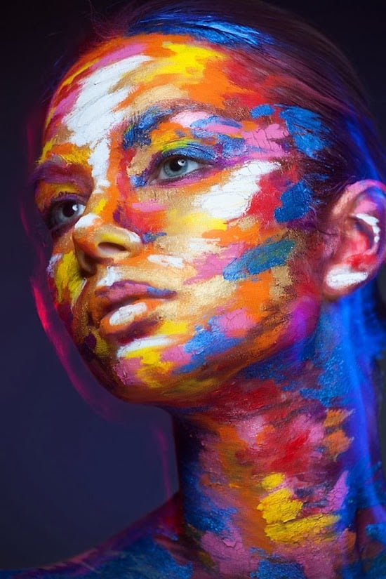 Photog Uses Face Paint  to Create Stunning Portraits  that 