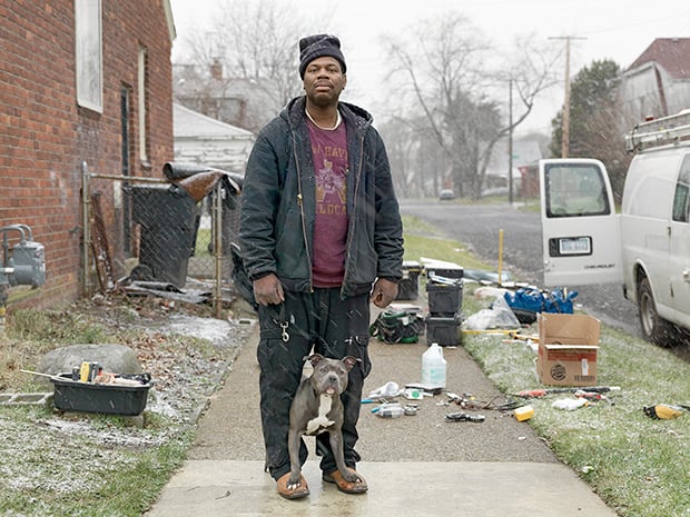 Calvin with His Pit Bull, Detroit 2011