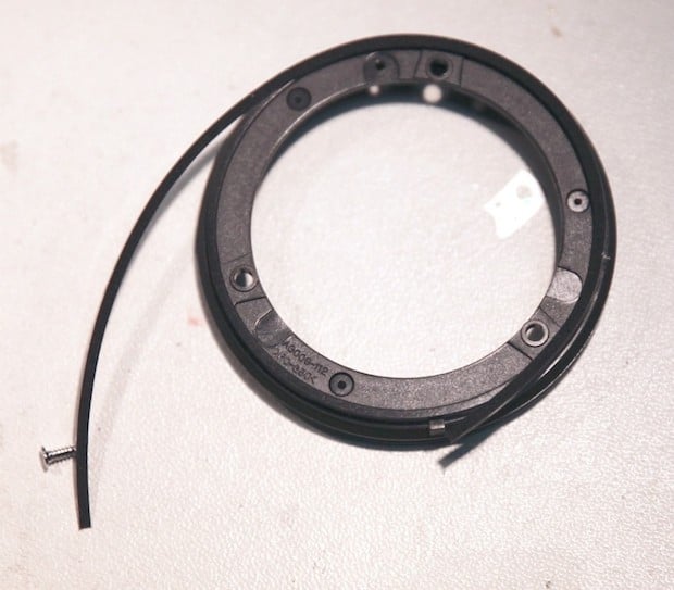 Strip of foamed rubber that sits behind the front element of a ‘weather sealed’ lens.