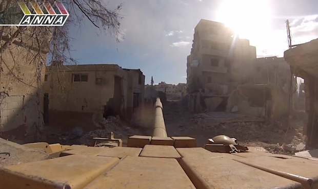 tank battles syria gopro