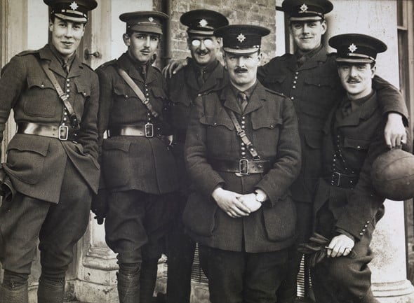 Jack Kipling with officers of Second Battalion Irish Guards, 191