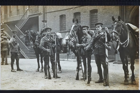 The 1st Life Guards prepare to leave Hyde Park Barracks and head