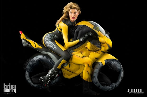 Human-Motorcycle-Body-Painting