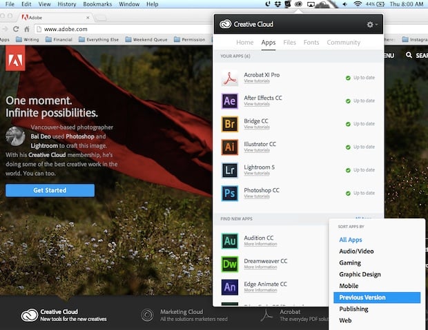 Image result for creative cloud manager screenshots
