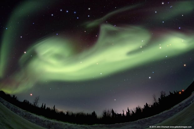 Aurora Borealis In Fairbanks Alaska on 03-21-2014
