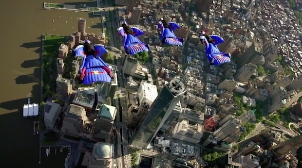 wingsuit flight over new york red bull air force