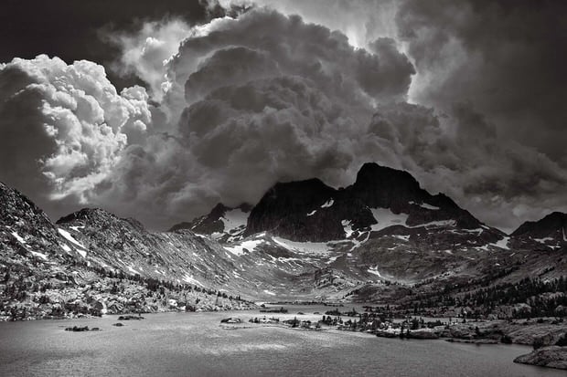 Afternoon thunderclouds rise above Garnet Lake.
