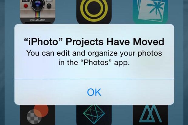 Screenshot by PS3zocker showing iOS 8's prompt for editing photos.