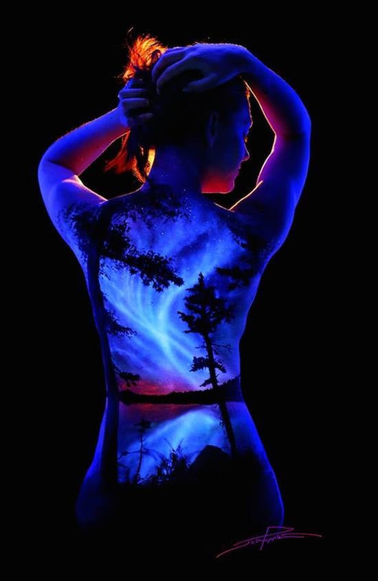 Bodyscapes Spectacular Black Light Body Art Photography By John