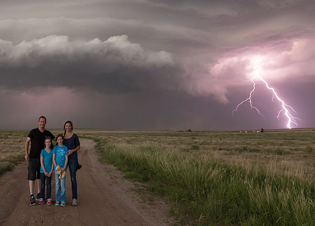 A closer look at the lightning strike family portrait.