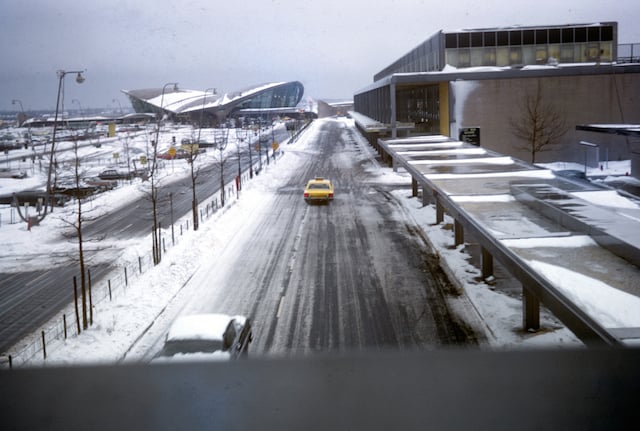 This is at New York's JFK Airport. The Eero Saarinen building. Taken from a pedestrian walkway. Many people on Grandpa's Photos helped find this one.