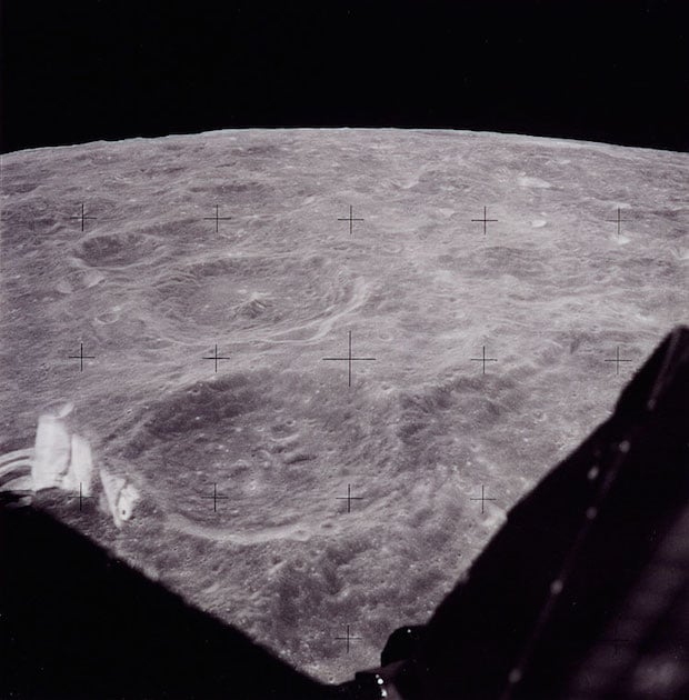 Apollo 11's view during approach to landing site.