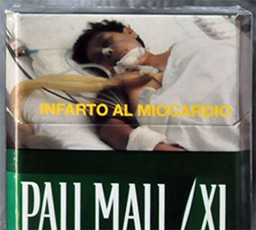 The cigarette pack design that features the improperly used photo.