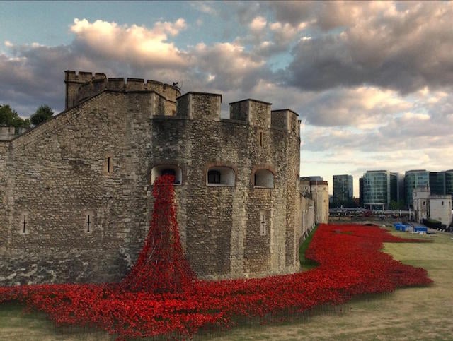 Tower Of London Poppies Birds Eye View