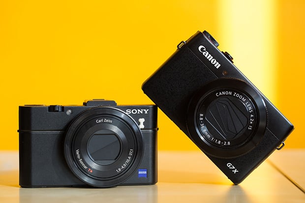 The Canon G7 X and Sony RX100-series are very close in size, specs and features