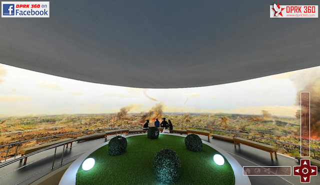 Inside the dome panorama at the Victorious Fatherland Liberation War Museum.