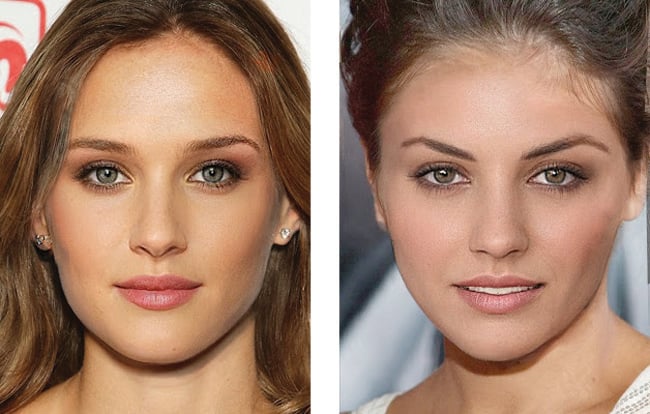 Portraits of Eight Beautiful Celebrities Morphed into a 'Perfect