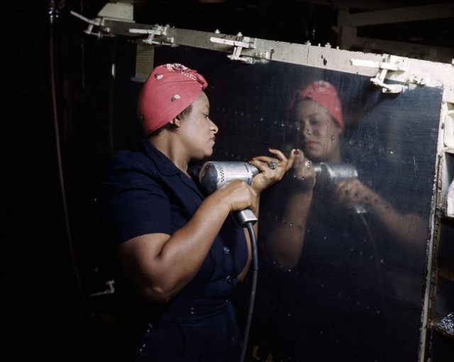 A “Rosie” working on a A-31 Vengeance bomber, Nashville, TN 1943.