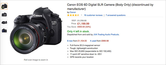 The Canon 6D Mark II Is Listed as Discontinued in Japan