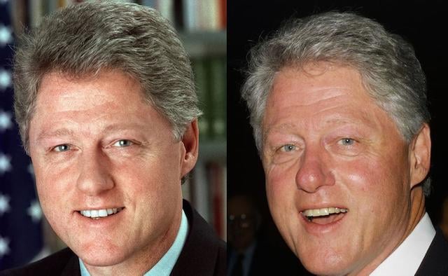 Bill Clinton in 1993 and 2001