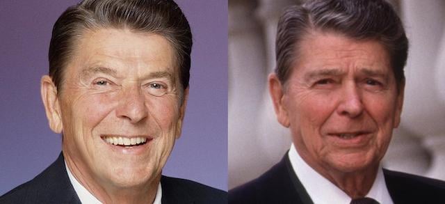 Ronald Reagan in 1981 and 1989