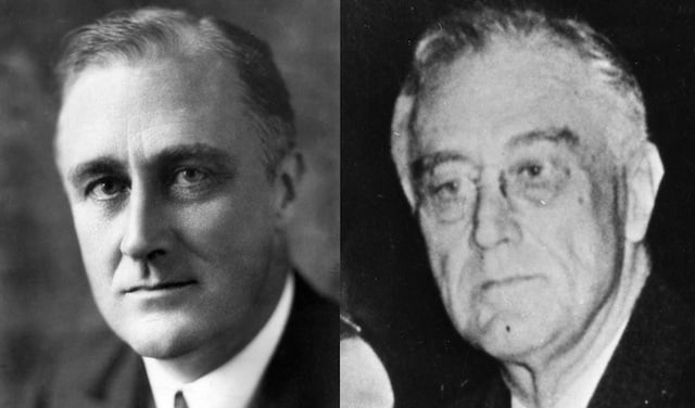 Franklin D. Roosevelt in 1933 and 1945