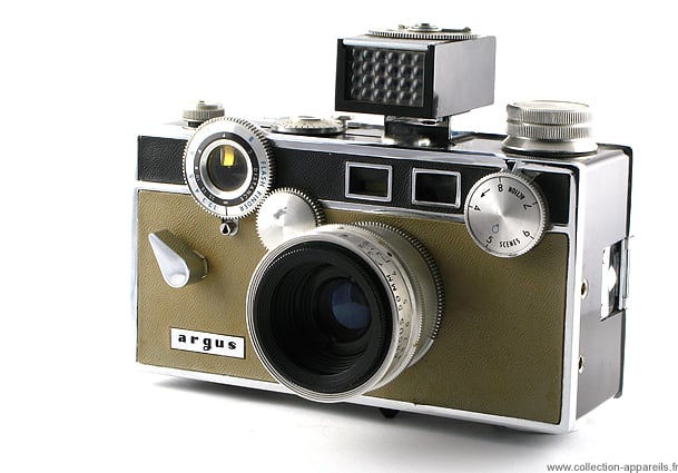 The Argus C3 Matchmatic, mass produced between 1939 and 1966. It sold some 2 million units, making it one of the most popular cameras in history