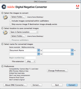 The Adobe DNG Converter version 8.2.0