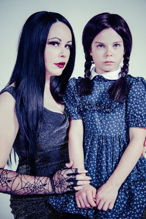 Kelly and Alice in an Addams Family Portrait