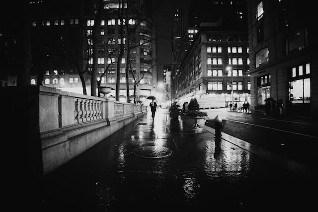 new york city - rain and wet sidewalks