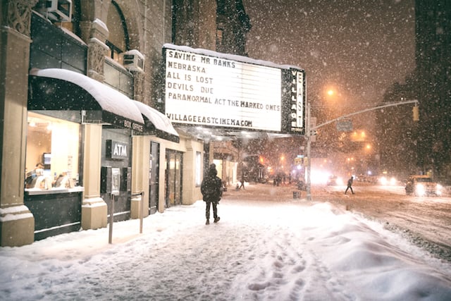 new york city - snow - janus - village east cinema (1)