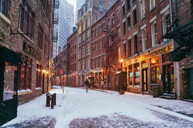 new york city - snow - stone street  (1)