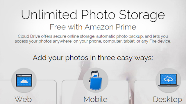 Amazon prime photo storage free