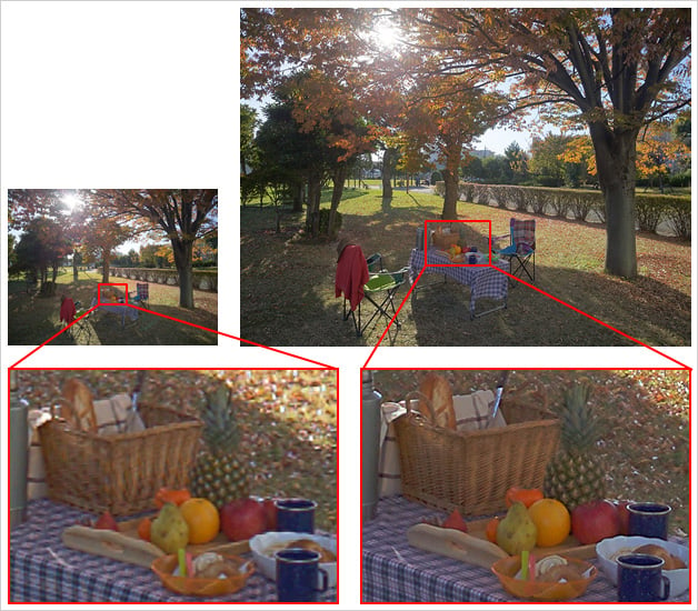 Traditional HDR movie mode (left) compared with the new, higher-res mode in the new sensor (right).