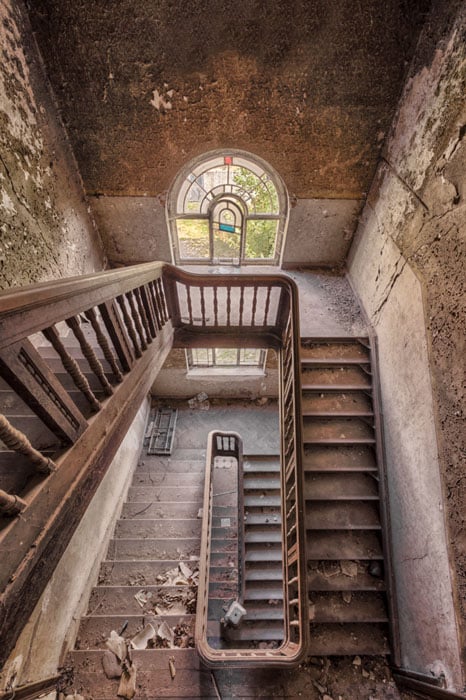 abandoned wodden staircase