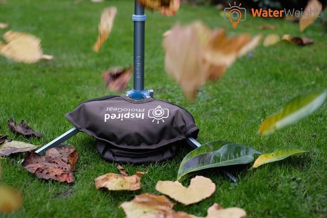 WaterWeight - Ultra portable water or sand bag which folds into it's own handle